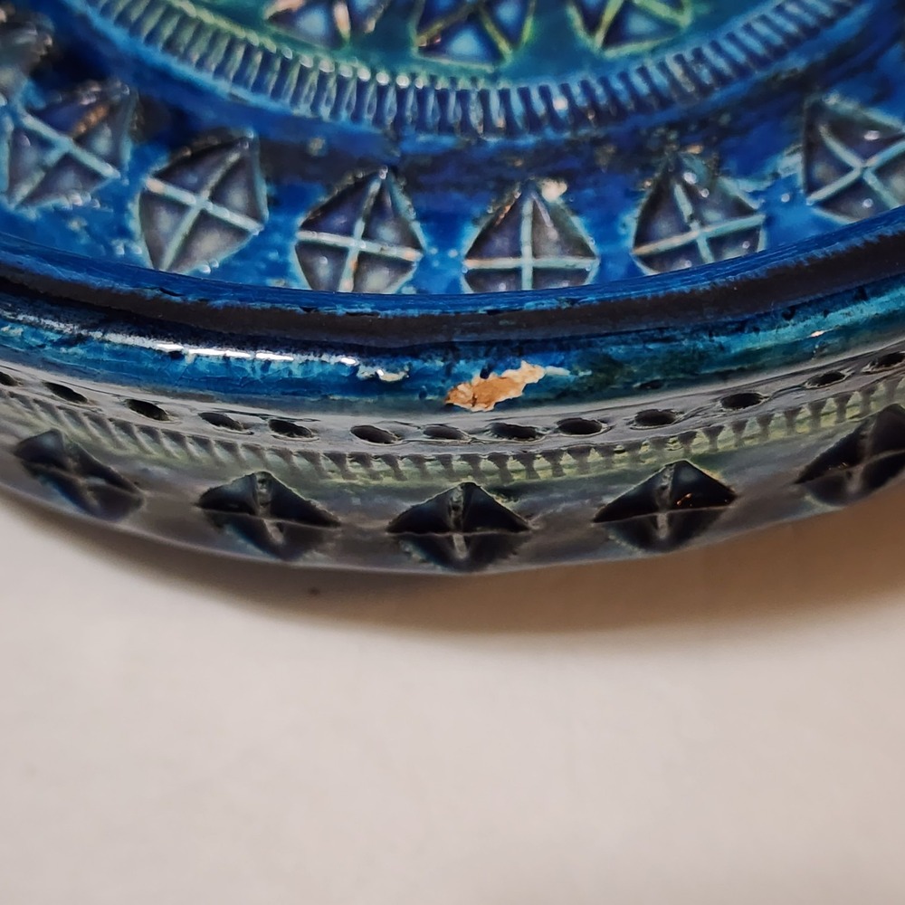 VINTAGE ALDO LONDI BITOSSI RAYMOR ITALY RIMINI BLUE X-LARGE 9.5 IN ASHTRAY DISH - Picture 15 of 15